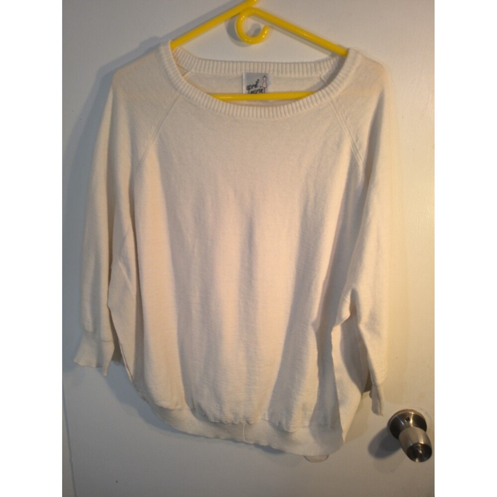 April Marin Knit Sweater Womens Cream Boxy Pullover Oversized Slouchy Knitwear